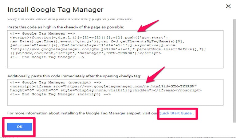 نصب Google Tag Manager