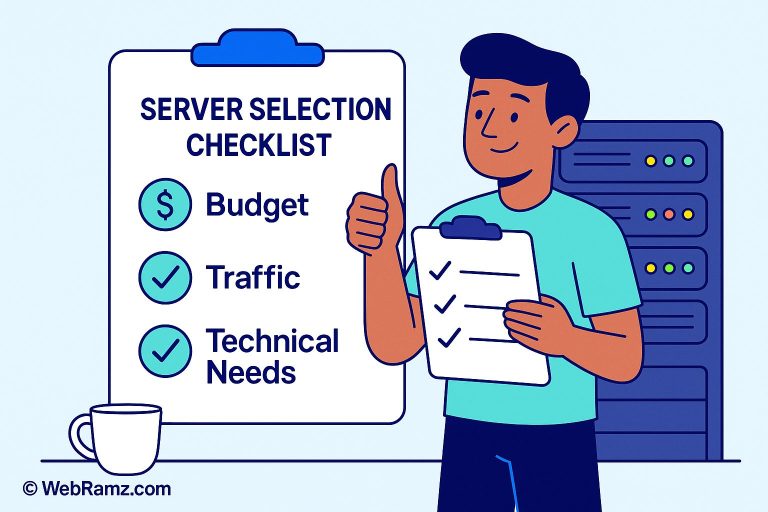 چک لیست انتخاب سرور